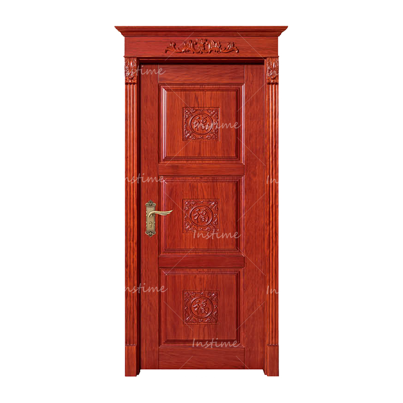 Instime Superior Hardware Waterproof Exterior Single Door Teak Entry Wood Iron Main Modern Doors For House